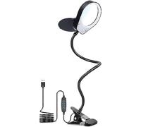 Aioneer Portable Lighted Hands Free, 3X 10X Real Glass Magnifying Lamp with Light and Stand, 3 Color Modes Dimmable Desk Magnifier, For Reading Small Prints, Low Vision Seniors F