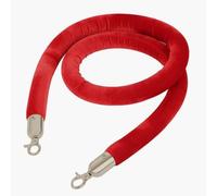 Aioneer Premium Blue Velvet Rope with Polished Clips - 3M Event Queue Management Posts, Red Carpet Stanchions, Crowd Control Barriers For Effective Line Management.-Rot， Silber-1.2m/4ft
