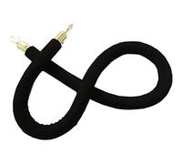 Aioneer Premium Green Velvet Rope Barrier with Hooks, 3M Long Stanchion Cords For Grand Openings, Elegant Queue Posts, Red Carpet Ropes and Stanchions-Black-2ft/60cm
