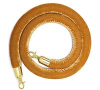 Aioneer Premium Velvet Stanchion Rope with Silver Plated Hooks 1.7Ft Apricot Queue Barrier For Events Red Carpet Line Management Durable & Stylish Crowd Control-Apricot 1-4.9ft/150cm
