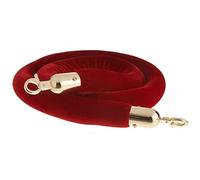 Aioneer Red Velvet Rope Barrier with Gold/Silver Hooks, 0.6-3.66M, Ideal For Event Crowd Control, Party, and Red Carpet Use.-Redgold-2.5m/8.2ft/98.4in