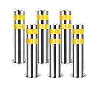 Aioneer Removable Steel Bollards - 8 Durable Traffic Control Parking Posts For Driveway Barriers, Yellow Safety Poles For Enhanced Security & Vehicle Protection