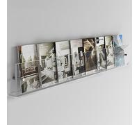 Aioneer Revistero De Pared De Acrílico Transparente para Oficina, Organizador De Archivos Y Folletos para Sala De Estar, Habitación Infantil, Aula, Sala De Espera Y Decoración De-Clear-L 120cm/47in