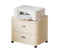 Aioneer Rolling File Cabinet with Drawers - Cream Style Office Storage Table, Plastic Material Printer Stand, Layered Under Desk Nizer For Home Office-52 * 40 * 47cm