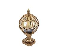 Aioneer Rustic Spherical Post Lights Outdoor Globe Pillar Pole Lamp Aluminum Glass Column Headlight For Garden Porch Exterior Landscape Lighting Fixture To Pursue-Brown-27 * 47 * 14cm