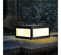 Aioneer Square Led Post Light Outdoor Waterproof Pillar Lamp Stainless Steel with Imitation Marble Lampshade Column Headlight For Yard Garden Patio Path To Pursue Happiness-52 * 52 * 15cm