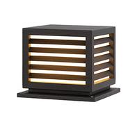Aioneer Square Outdoor Post Cap Light Simple Landscape Pillar Lamp Waterproof Villa Fence Deck Garden Patio Street Lantern To Pursue Happiness-37 * 40 * 34CM