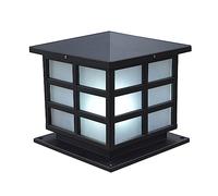 Aioneer Square Retro Post Lamp Outdoor Waterproof Fence Pillar Light Stainless Steel Glass Column Lights Fixtures For Patio Porch Garden Traditional Landscape Lighting To Pursue-25CM