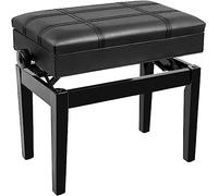 Aioneer Taburete De Piano, Banco De Piano, Tocador, Taburete De Piano De Altura Ajustable, Banco De Piano De Cuero De Lujo, Taburete De Teclado, con Marco De Madera Maciza Resist