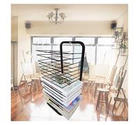 Aioneer Tendedero Móvil para Arte, Caballete De Secado para Estudio Artístico, Tendedero para Productos Educativos, Estante para Guardar Pósteres Que Ahorra Espacio-15 Layers