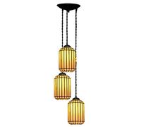Aioneer Vintage Chandeliers, Stained Glass Dining Room Ceiling Light Fixtures, Modern Adjustable Pendant Hanging Lamp For Bedroom Living Room Restaurant Kitchen [Energy Class A +-I-3 Lights