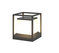 Aioneer Vintage Outdoor Solar Column Light Ip65 Waterproof Aluminum Led Post Lamp Landscape Porch Pillar Light For Garden Villa Fence Street Lantern To Pursue Happiness-20 * 18CM