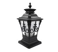Aioneer Vintage Rustic Post Light Outdoor Waterproof Pillar Lamp European Style Courtyard Landscape Column Lights For Gate Garden Villa Terrace Street Lantern To Pursue Happines-Black