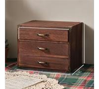 Aioneer Vintage Wooden Desk Nizer - Stylish Office Storage Box Desk Drawer Nizer with Metal Handle File Cabinet For Home & Office Elegant Desktop Nizer-B