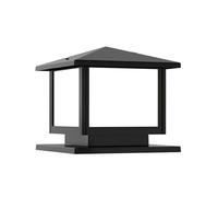 Aioneer Waterproof Ip65 Outdoor Pillar Light European Style Vintage Column Lamp Aluminum Acrylic Post Cap Lantern For Villa Landscape Fence Garden Pedestal Lamps To Pursue Happi-Black-40CM