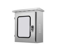Aioneer Weatherproof Stainless Steel Electrical Junction Box - Durable Outdoor Enclosure with Reinforced Lock & Inspection Window-24x20x8in/60x50x20cm
