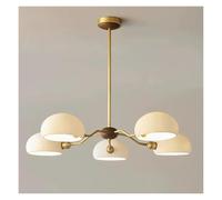 Aioneer White Glass Pendant Light Old Brass E27 Bulb Parlor Bedroom Pendant Lamp Copper Dropshipping-Warm White-5 Lights