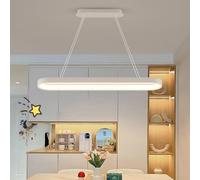 Aioneer White Led Chandelier Compatible with Dining Table Dimmable with Pendant Lamp Height Adjustable Minimalist Led Indoor Lighting Modern Hanging Lamp, For Living Room-One Color-80cm