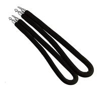 Aioneer Yellow 1.5M/59 Velvet Rope Barrier, Stanchion Rope For Crowd Control, Ideal For Events, Red Carpet, and Themed Parties - Durable & Stylish Design-Black-0.9M/36Inch/3Ft