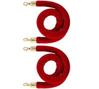 Aioneer Yellow Velvet Rope Barrier Post, 3M Queue Management with S, Easy Install Crowd Control For Hotels & Events, Elegant Stanchion For Visitor Guidance-Red-2.7m/8.9ft/106inch