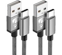 Aioneus Cable USB C 2M 2Pack, Cable USB Tipo C 3A Cable Carga Rapida Tipo C Nylon Duradero Compatible con Samsung Galaxy S23 S22 S21 S20 A72 A53 Note 20 10, Huawei P40 P30, Mi 12 11, Xiaomi
