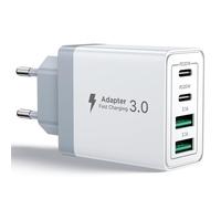 Aioneus Cargador USB C, 40W 4-Puertos USBC Enchufe Cargador iPhone Carga Rapida, Múltiple Cargador QC3.0 y PD Rápido Pared Adaptador Tipo C para iPhone 16 15 14 13 12 11 Pro MAX XR XS 8 7,iPad,Samsung