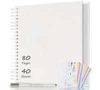 AIOR Álbum de Fotos en Espiral Scrapbook 80 Páginas, DIY Scrapbooking Album para Pegar y Escribir, Regalos de Boda Aniversario Bebé Cumpleanos Familiares, 30,5x30,5cm (Blanco)