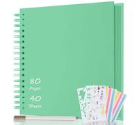 AIOR Álbum de Fotos en Espiral Scrapbook 80 Páginas, DIY Scrapbooking Album para Pegar y Escribir, Regalos de Boda Aniversario Bebé Cumpleanos Familiares, 24x24cm (Verde)
