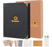 AIOR Album de Fotos Scrapbook 60 Páginas Negras, DIY Scrapbooking Álbum de Recortes para Familia Bebé, Regalo de Cumpleaños Boda Navidad (Negro)
