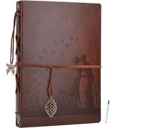 AIOR Album Fotos Autoadhesivo 60 Páginas Blanco, DIY Cuero Scrapbooking Album Original para Aniversario de Boda de Oro Cumpleaños Navidad para Mujer Niña Regalos (Beso)