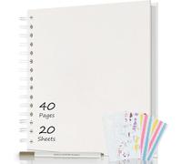 AIOR Album Fotos Scrapbook 21x21cm, DIY Espiral Álbum de Recortes para Pegar y Escribir 40 Páginas, Regalos de Boda Aniversario Cumpleanos, Para Bebés Amigos Parejas (Blanco)