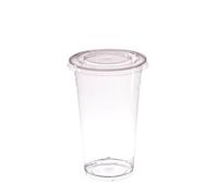 AIOS 50 vasos reciclables de PET para llevar con tapas planas de escotilla cruzada, para bebidas en movimiento (pequeño: 300 ml)