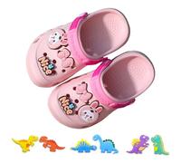 AioTio Infantiles Zuecos niños niñas Ligeras Antideslizantes Transpirables y de Secado rápido Interior Playa Piscina y jardín(Conejo Rosado20/21EU)
