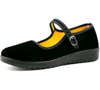 AioTio Zapatos Mary Jane de Terciopelo para Mujer - Bailarinas con Suela de Goma Antideslizante - Zapatos Planos de Ballet y Baile - Merceditas (36 EU,230mm)