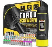 Aiourx Juego de llaves de destornillador de torsión preestablecidas de 1/4 pulgadas, 10-80 pulgadas libras, 31 piezas de llave dinamométrica con juego de brocas de acero S2 para herramientas, montaje