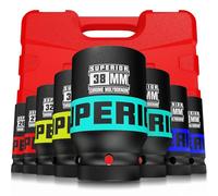 Aiourx Juego de llaves de impacto profundo de 3/4 pulgadas, métrico, 26 mm a 38 mm, CR-V, diseño de 6 puntos, para reparaciones automotrices grandes, maquinaria, mantenimiento, 8 piezas