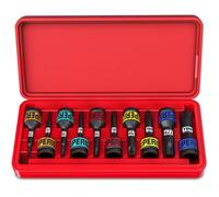 Aiourx Juego de llaves de vaso Torx de impacto maestro de 1,27 cm, 10 piezas: T25 - T80, acero Cr-Mo, caja de almacenamiento resistente