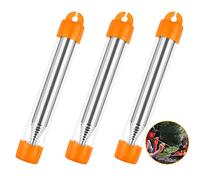 Aipaide 3pcs Tubo de Fuego de Soplado, Tubo de Fuego de Acero Inoxidable, Fuelle de Fuego al Aire Libre, Herramienta de Fuego de Soplado para Supervivencia al Aire Libre Cámping Picnic
