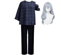 AIPILEI Mahito - Disfraz de cosplay de anime, conjunto completo de Halloween, Navidad, carnaval, fiesta temática, traje unisex (Mahito + peluca, S)