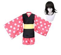 AIPILEI Makomo - Disfraz de cosplay de anime japonés, kimono, conjunto completo para Halloween, carnaval, fiesta, juego para mujer (Makomo + peluca, L)