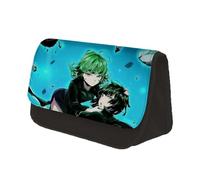 AIPILEI One Punch Man - Estuche para lápices de anime Saitama con doble cremallera, bolsa de papelería de gran capacidad, bolsa de almacenamiento de dibujos animados para adolescentes, niños y niñas