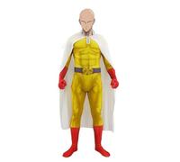 AIPILEI Saitama - Disfraz completo de One Punch Man, conjunto completo, overol de Halloween, juego de rol, traje de anime con capa (disfraz de cosplay de Saitama, XXL)
