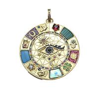 AIPING Colgante amuleto mágico de la suerte, joyería dorada de verano 2021, plata de ley 925 pura, regalo potente para mujeres y hombres, Metal, Turquesa