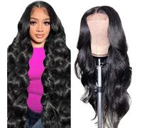 AiPliantfis 4 x 1 cierre de encaje humano peluca de pelo humano ondulado para mujer, sin pegamento, uso y Go #1B Natural Black Real Pre Plucked 150% Density Unprocessed Remy Humano Hair 32 pulgadas