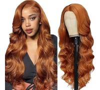 AiPliantfis 4 x 1 cierre de encaje humano peluca de pelo humano ondulado para mujer sin pegamento Wig Wear and Go #30 Marrón Claro Real Pre Plucked 150% Density Unprocessed Remy Humano Hair 20