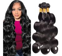 AiPliantfis Body Wave Bundles Human Hair Cabello Human Human Hair Extensions de Pelo Humano Natural Black Double Weft 3 Bündel Unprocessed Virgin Remy Hair for Women 30 32 34 Pulgada