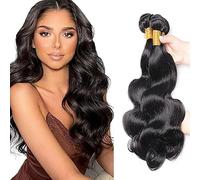 AiPliantfis Body Wave Bundles Human Hair Cabello Human Human Hair Extensions de Pelo Humano Natural Black 50g/PC 150G Double Weft Unprocessed Virgin Remy Hair for Women 3 Bündel 20 22 24 Pulgada