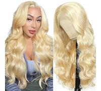 AiPliantfis Body Wave Human Hair Wig 13X4 Lace Pelucas Cabello Peluca Mujer Glueless Wig Wear and Go Pre Plucked 150% Density Unprocessed Remy Hair for Women 613 Blonde 20 Inch