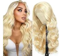 AiPliantfis Body Wave Human Hair Wig 13X4 Lace Pelucas Cabello Peluca Mujer Glueless Wig Wear and Go Pre Plucked 150% Density Unprocessed Remy Hair for Women 613 Blonde 24 Inch