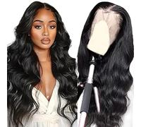 AiPliantfis Body Wave Human Hair Wig 13X4 Lace Pelucas Cabello Peluca Mujer Glueless Wig Wear and Go Pre Plucked 150% Density Unprocessed Remy Hair for Women Natural Black 26 Inch